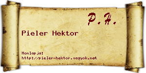 Pieler Hektor névjegykártya